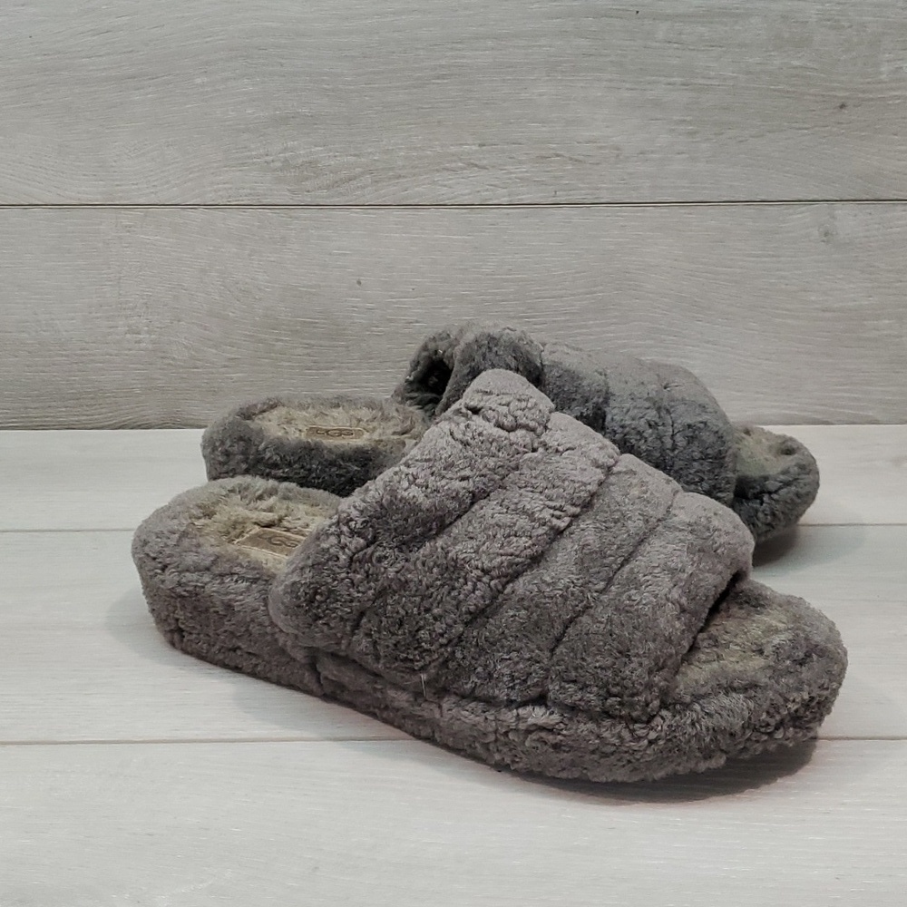 Ugg Australia Women Fluffy Platform Slippers shoes sz 10